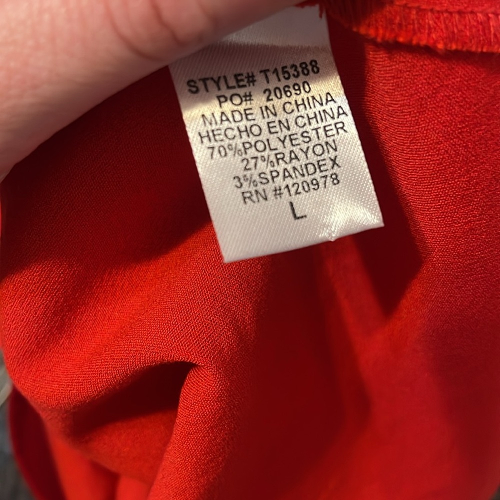 Entro Red Ruffle Sleeve Blouse - Picture 9 of 10